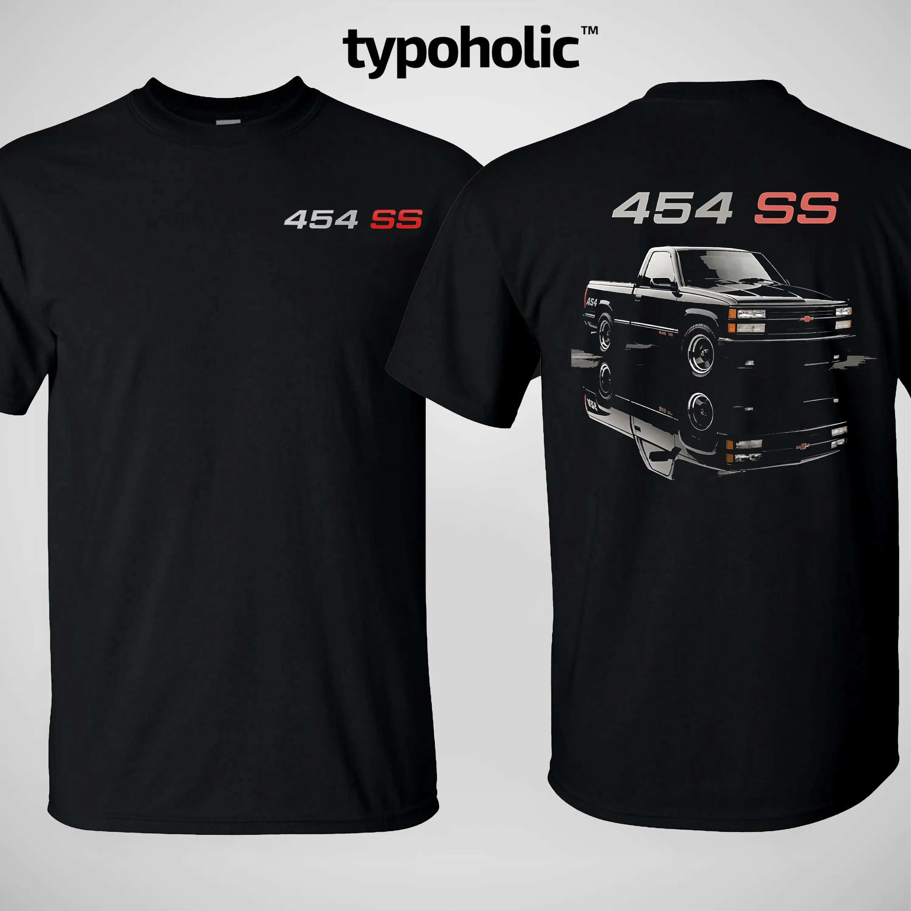 Chevy Dual Threat 454 SS The OG Performance Truck T-Shirt/Hoodie, Full Colour T-Shirt Unisex Ultra Cotton T-Shirt OBS Trucks Cotton Short Sleeve Streetwear Top Menswear Car Enthusiast Gift For Men