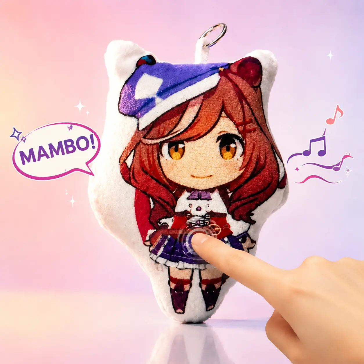 [LARK PINE] MAMBO HACHIMI Hanging Plush Toy - 5 Sound Effects, Viral anime sound plush,Replaceable Battery, Soft Plush Material, Charming Character Design, Whimsy Stuffed Animal for Decor (Sports & Outdoor Fan Shop Gaming Accessory) summervibes
