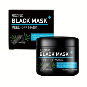 Rozino Bamboo Charcoal Clay Mask, apply on nose and chin area, use during weekly self care routine, easy to spread and wash off, absorbs excess oil, 50g