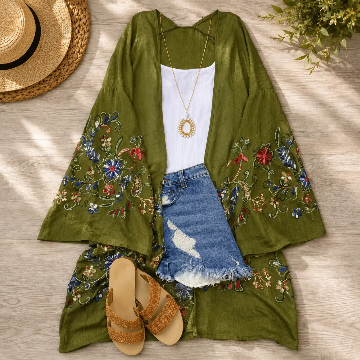 Long sleeve Embroidered Summer Cardigan
