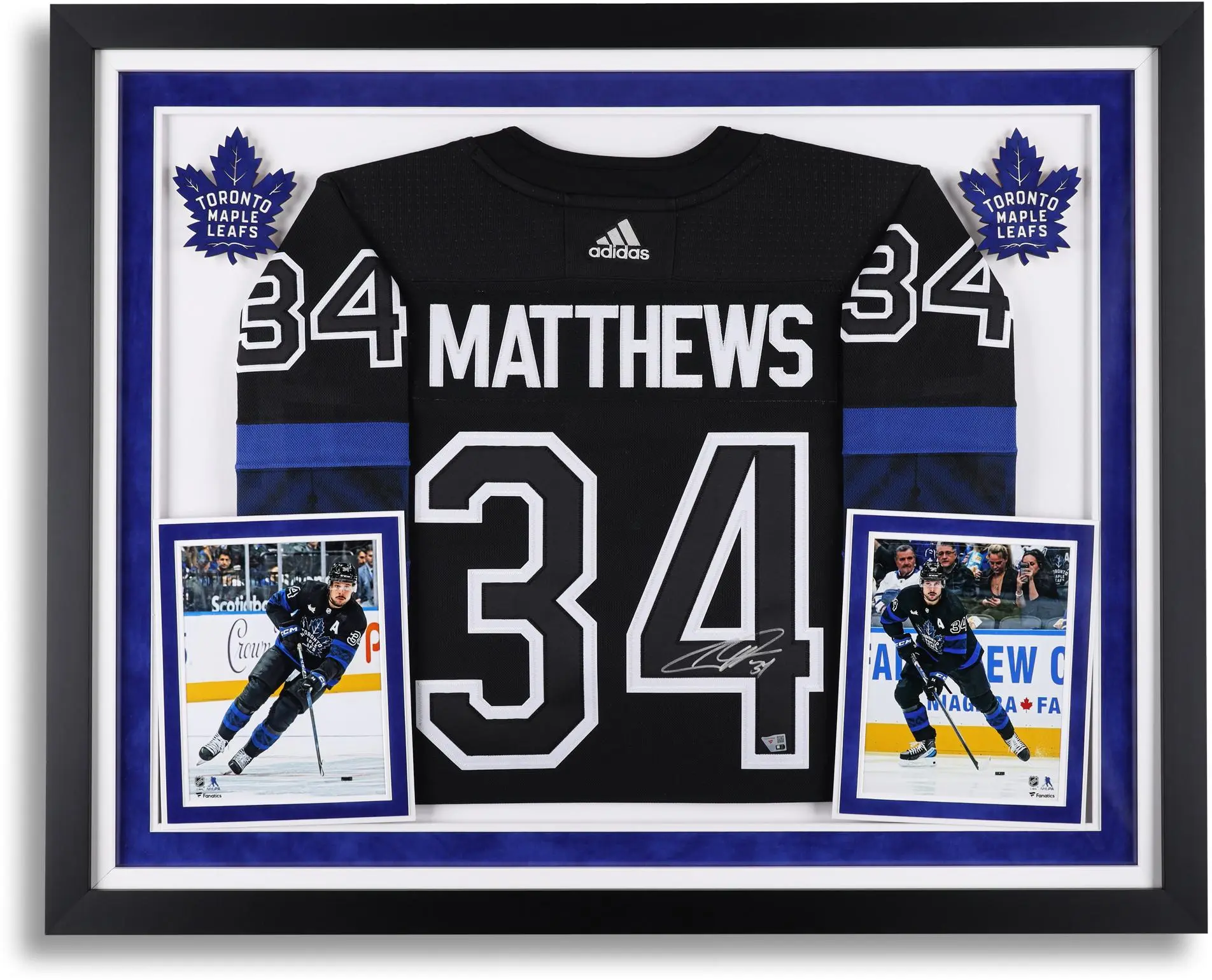 Auston Matthews Toronto Maple Leafs Deluxe Framed Autographed Black Alternate Adidas Jersey - Fanatics Authentic Certified
