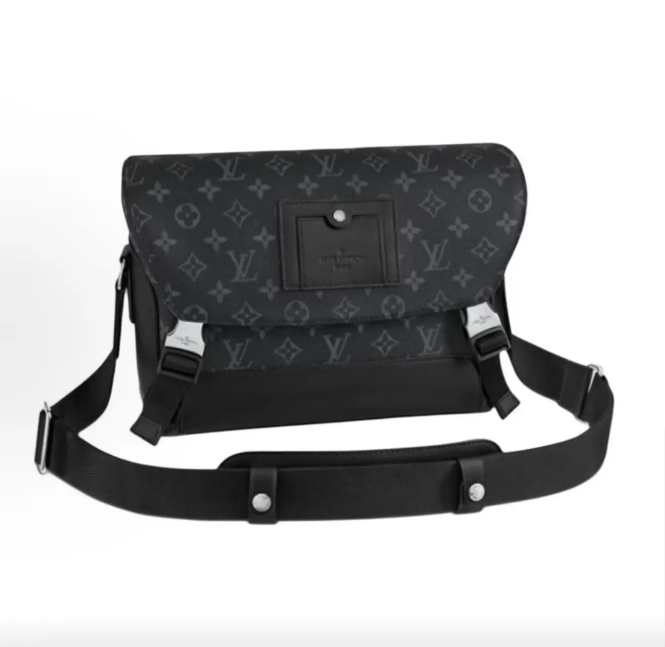 Pre-owned Louis Vuitton Voyager Series Classic Monogram All over Print Coated Canvas Small Men's Black Messenger Crossbody Bag