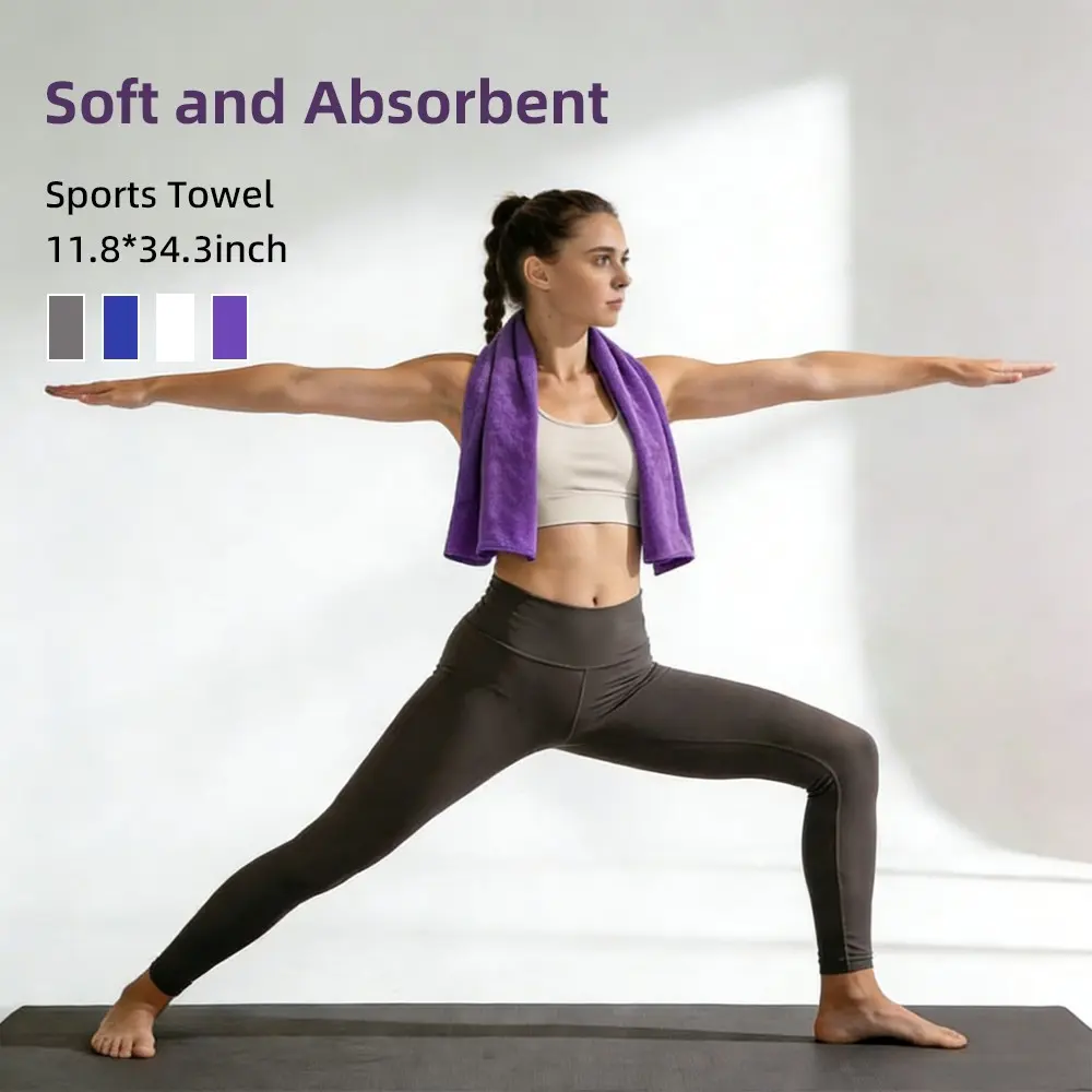 2/4 Pcs Yoga Towels, 11.8*43.3inch/30*110cm, Multi-functional Sports Towels, Soft & Absorbent for Sweating, Gym Mat Towels, Hygienic & Clean, Durable & Lint-free, Suitable for Home & Outdoor Use, Yoga Equipment