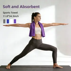 2/4 Pcs Yoga Towels, 11.8*43.3inch/30*110cm, Multi-functional Sports Towels, Soft & Absorbent for Sweating, Gym Mat Towels, Hygienic & Clean, Durable & Lint-free, Suitable for Home & Outdoor Use