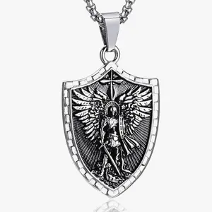 Archangel Michael Psalm 27:1 Shield Necklace + Pendant