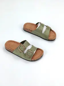 Men's Stylish Cork Sole Comfortable Insole Slip-On Casual Toe Sandals, Outdoor Beach Walking Slippers for Summer, Unisex Relaxation Footwear