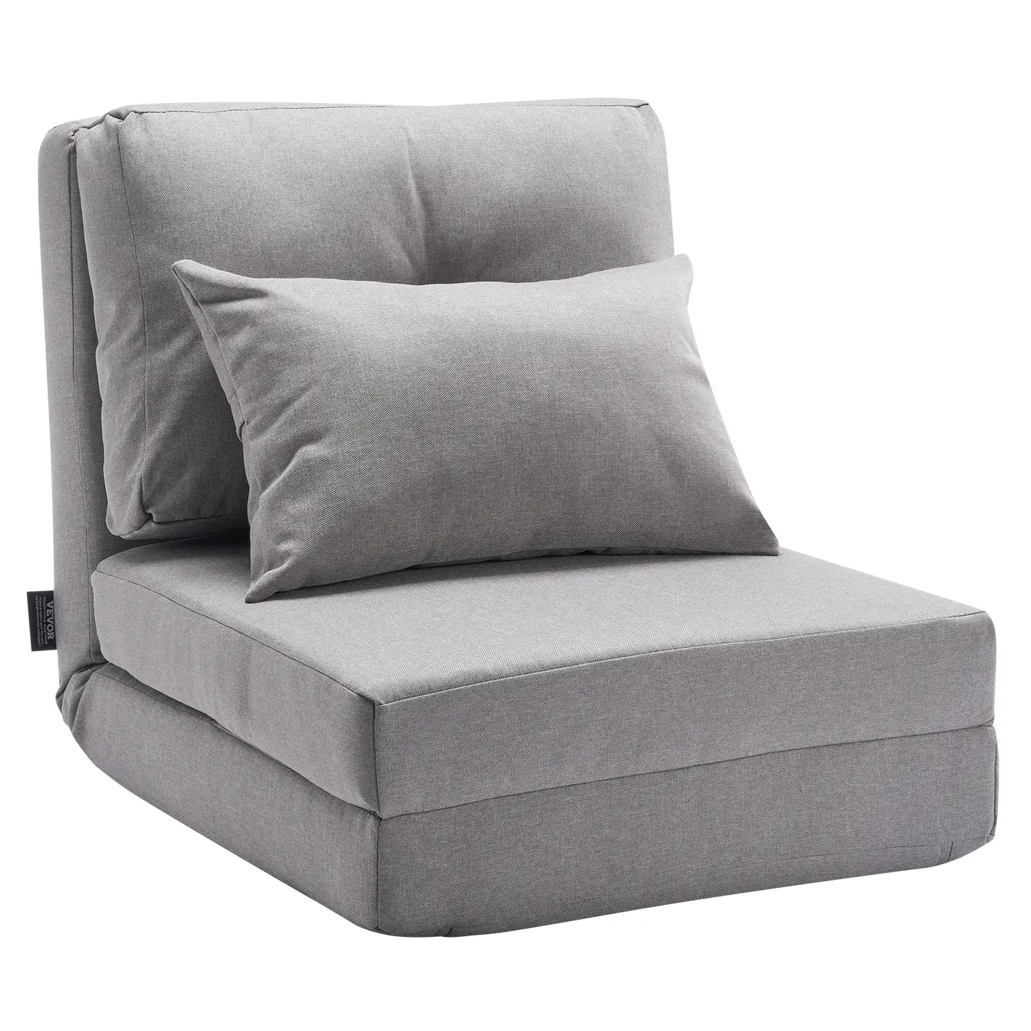 【BackToSchool】VEVOR Convertible Flip Chair - 5 Adjustable Positions, Multi-Purpose Modern Fold Ground-Level Convertible Indoor Loungers, Folding Floor Lazy Sofa, Gray - Ideal Father's Day Gift, Fold Indoor Loungers
