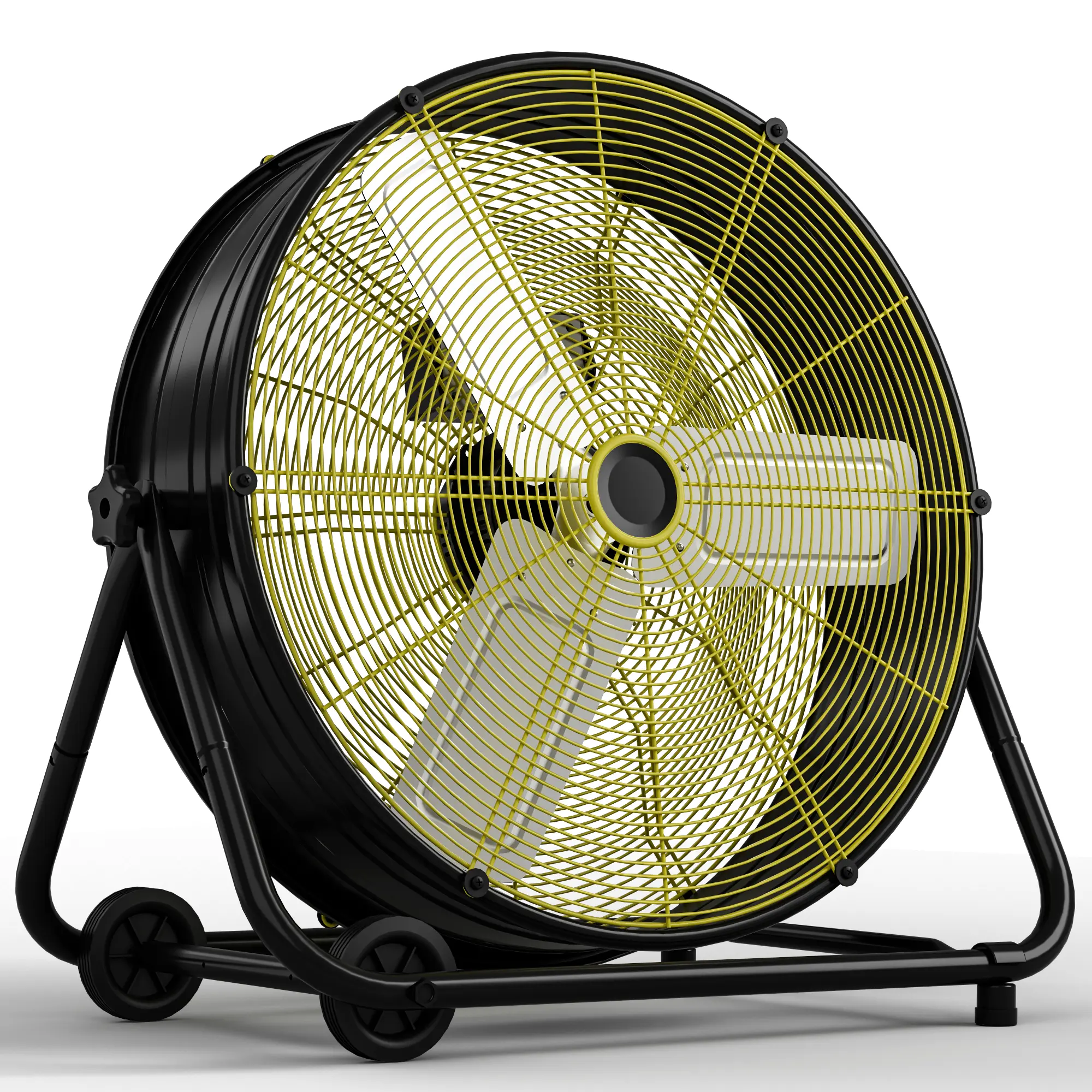 TEHANLD 30-Inch 14000 CFM High Velocity Industrial Drum Fan, Heavy Duty Steel Housing 3-Speed Fan with Adjustable Tilt for Industrial Users, Warehouse, Garage - ETL Listed, High Power Fan, Drum Shape