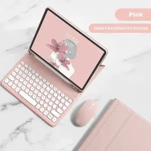 Bluetooth Mouse Keyboard for iPad 10th 11th 2022 10.9 inch Pro 10.5 Air 3 10.2 8 9th Cover Air 6 Air 5 Air 4 Foldable Stand Tablet Protective Cover Magnetic Case with Wireless Keyboard