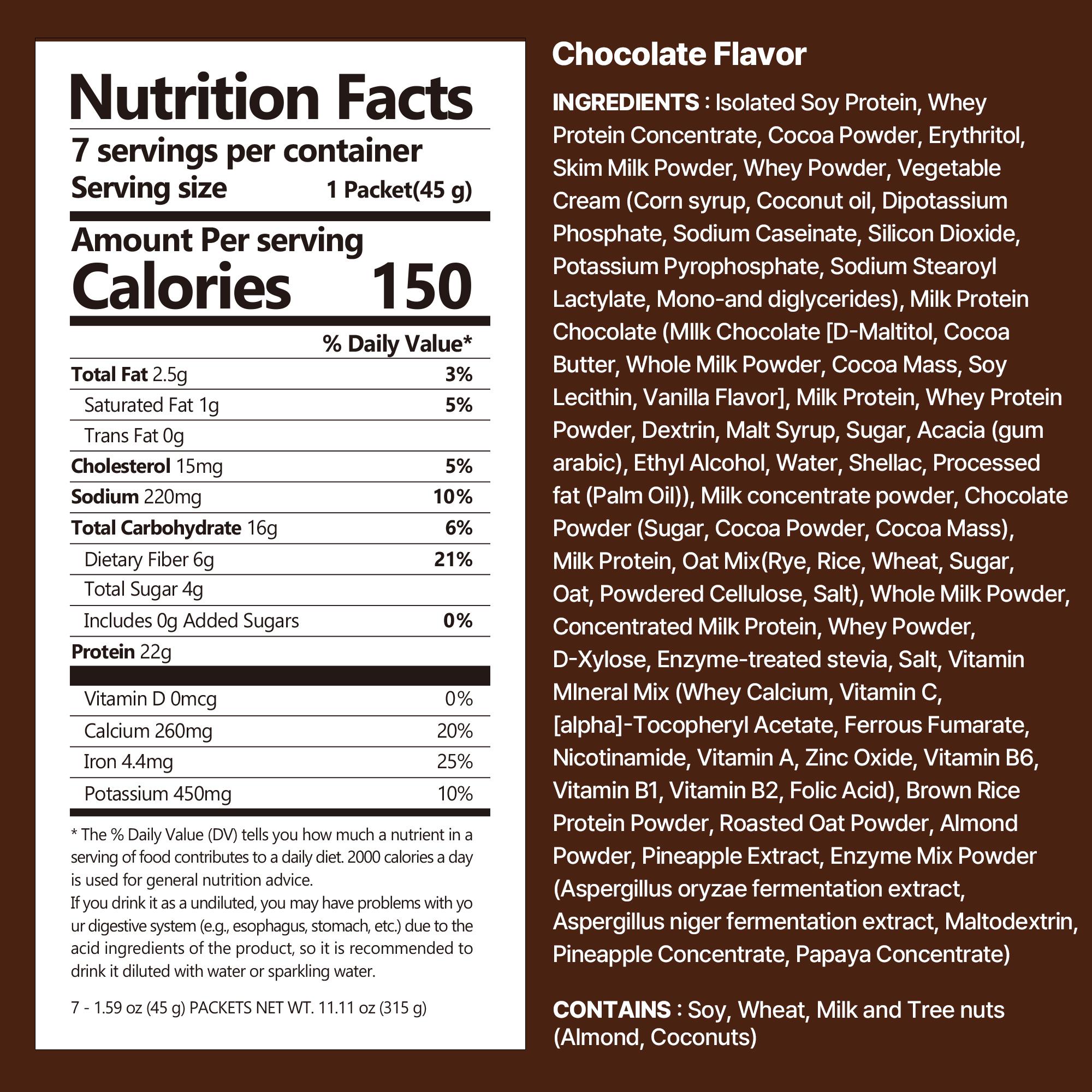 [Fullight Official] Flimeal Crunchy Protein Powder Duo Pack (7p x 2), 20~22g Protein, Low Sugar & Keto-Friendly On-the-Go-Pack, Easily Digestible Preworkout Meal Replacement Drink