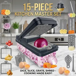 Time-saving 15-in-1 food chopper| Stainless steel blades, quick cooking