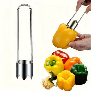 Stainless Steel Fruit & Vegetable Corer - Multifunctional Seed Remover for Bell Peppers, Apples, Pears, Tomatoes - Durable & Easy-to-Use Kitchen Gadget Ideal for 11 Holiday Occasions & Daily Cooking