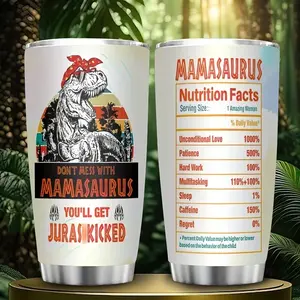 Mamasaurus Tumbler, Funny Mom Dinosaur Cup, Nutrition Facts Travel Mug, Mother's Day Gift for Mama, Birthday Gift for Her, Jurassic Mom Life 2026