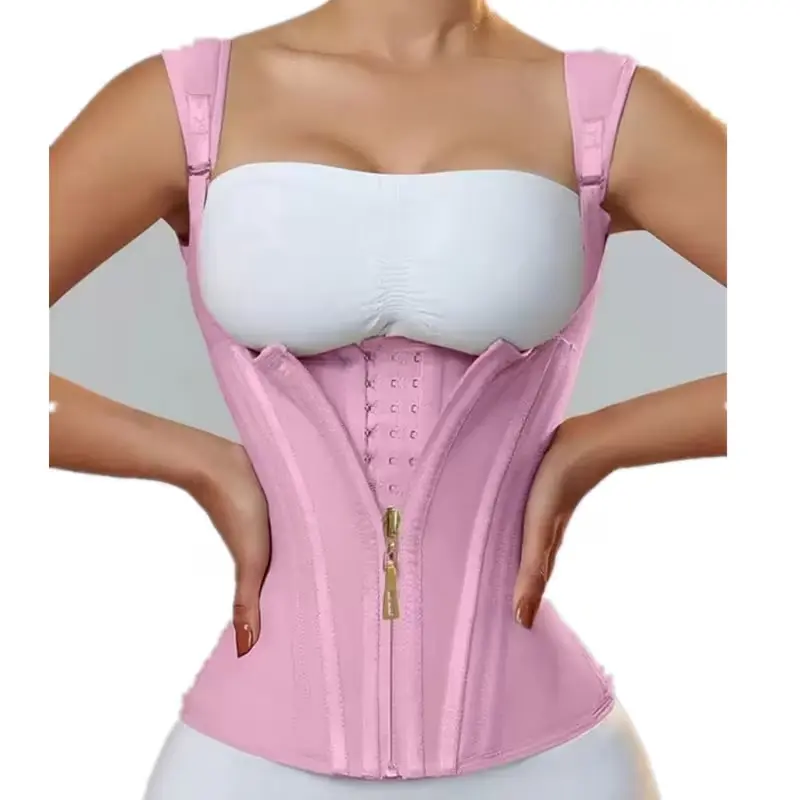 Women's Waist Trainer Corset Shapewear, Tummy Control Body Shaper with Adjustable Straps & Zipper Closure, Faja Waist Cincher for Slimming Workout, Fitness, Postpartum Recovery and Everyday Wear