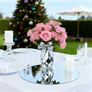 10pcs, 30cm silver circular acrylic mirror table mat, wedding table decoration, party candle decoration, party decoration, DIY home decoration, bedroom, living room, office mirror decoration