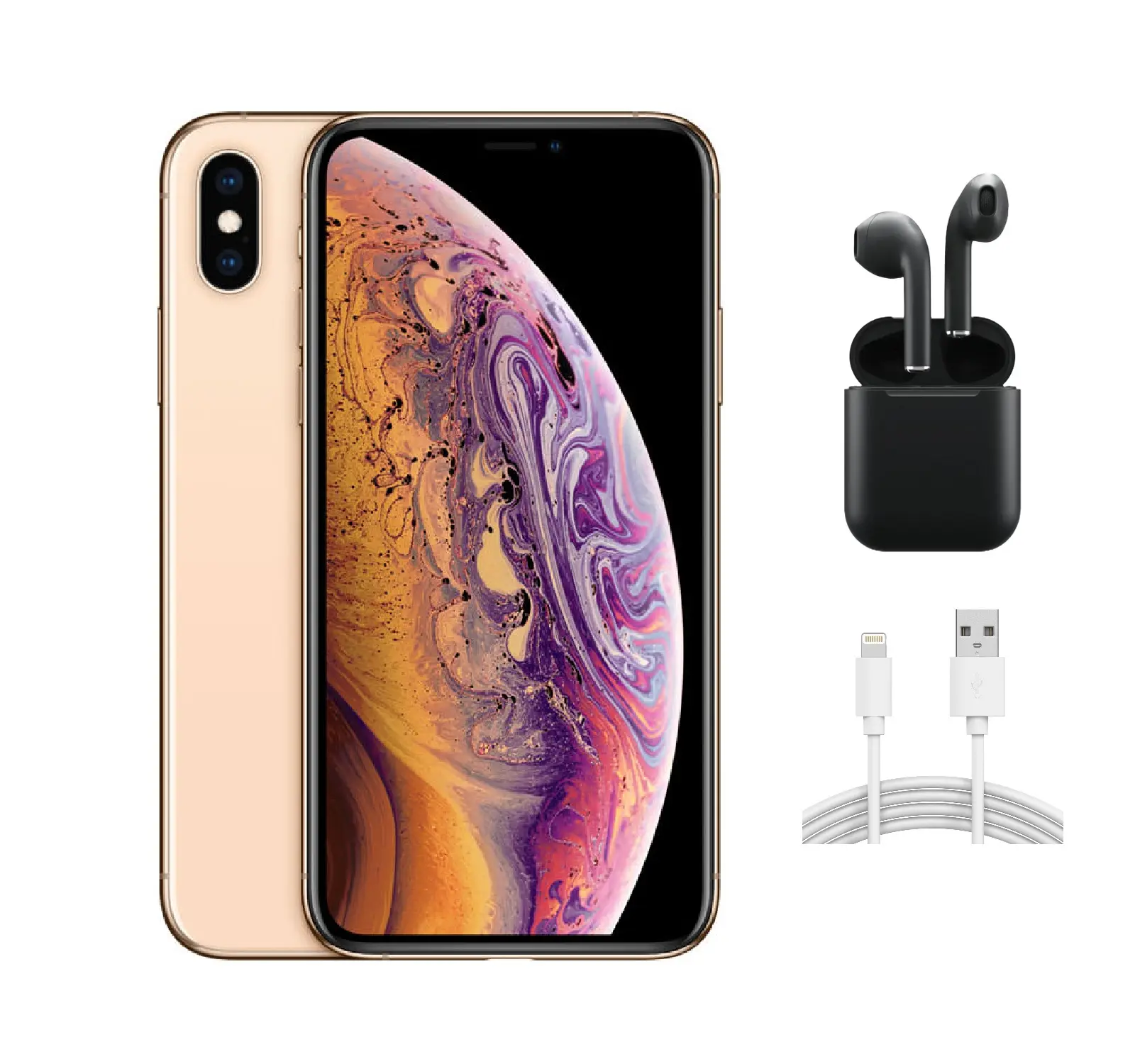 Refurbished Apple iPhone XS (Unlocked) A1920 Acceptable Condition with Wireless Earbuds & 1 Year Warranty