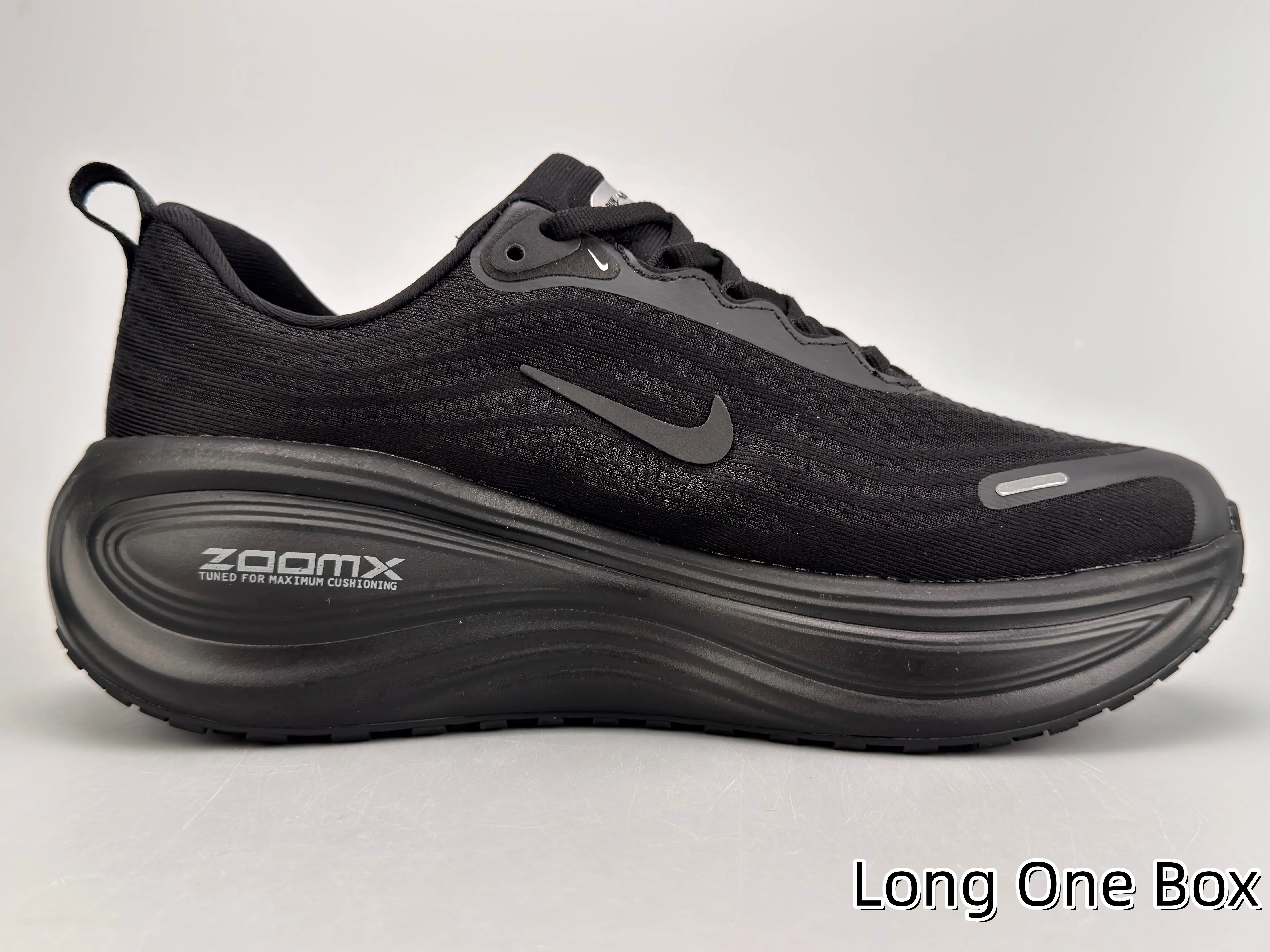All-Day Solid Black Running Sneakers | Matte Black Breathable Wavy Mesh Upper | Extra Thick Squishy Foam Cushion Midsole | Hollow Grippy Anti-slip Rubber Outsole | Great For Jogging, Gym & Daily City Errands