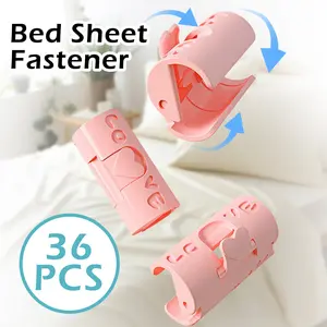 36 Counts Anti-Slip Sheet Clips for Beds – Two-Speed Adjustable Prevent Slip Fall Out – Random Color Pack