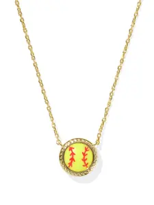 New Sports Series Softball Necklace with Sporty Appeal, Tennis Necklaces for Fashionable, Trendy Round Pendant Jewelry, Unique Statement Accessories, Copper Necklace