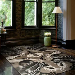 Phoenix & Bird Pattern Boho Style Rug, 1 Count Non-slip Soft Floor Mat, Decorative Carpet for Home Living Room Bedroom Hotel Dormitory