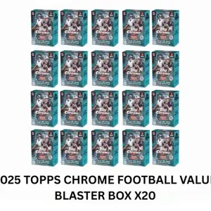 TOPPS CHROME PYT #582: 2025 TOPPS CHROME FOOTBALL VALUE BLASTER BOXES (x20)