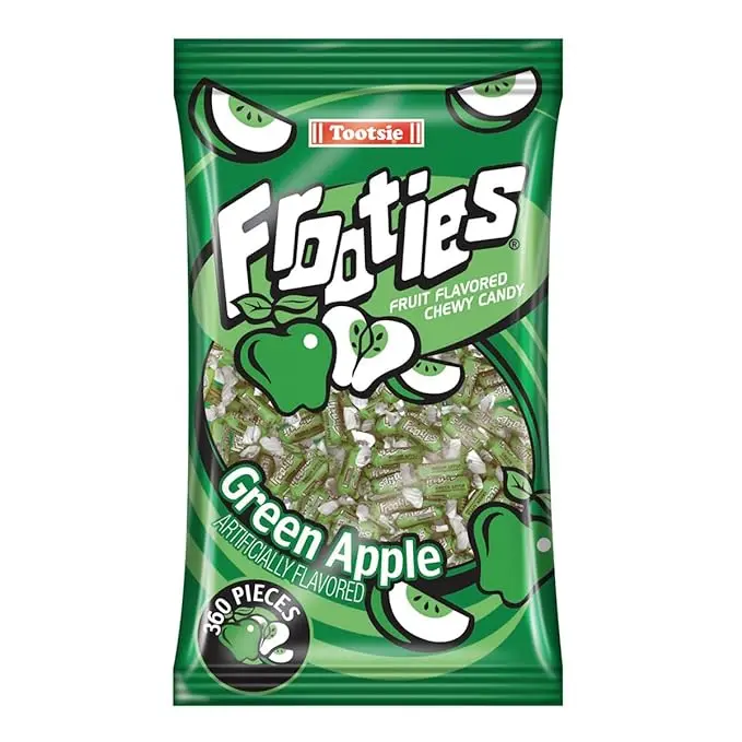 Tootsie Roll Green Frooties – 2 Pound Bag of Individually Wrapped Chewy Candy – Gluten Free, Peanut Free – Green Apple, 38.8 Ounce