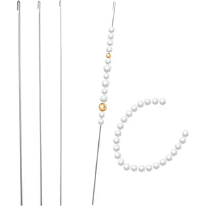4 Pcs Beading Needles for Jewelry Making,4 Thickness Styles Bead Spinner Needles,Bead Threader,Needle-Free Beading Supplies for Beaded Bracelets, Necklaces, DIY Handmade(Thin Needle)