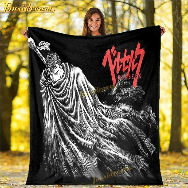 Berserk 3D Printing Plush Blanket Adult Fashion Quilts Special Anime Flannel Home Office Washable Kids Sherpa Bedspread Cover