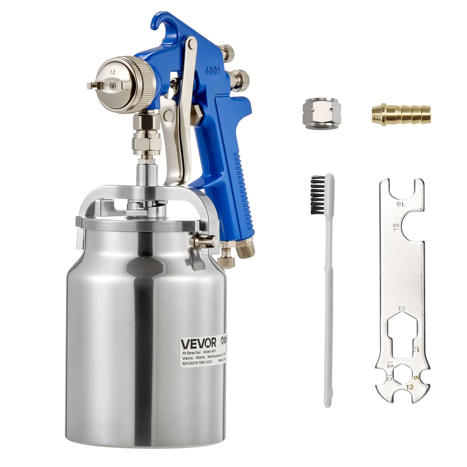 【Summerfinds】VEVOR Siphon Feed Spray Gun,High Atomization Air Paint Spray Gun1000cc Automotive Paint Sprayer with 1.8 mm NozzleAdjustable Flow Rate & Air Volume for CarFurnitureWallHouse Painting, Paint Spraying Tool, Multi-Surface Spray Guns