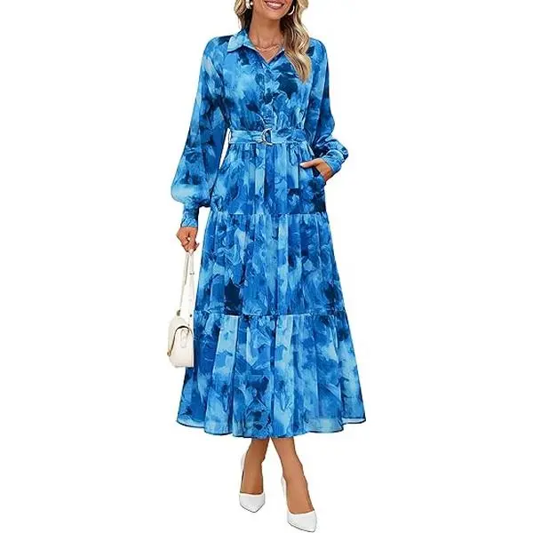 white christmas dresses Easy Days Floral Smocked Chiffon Maxi Dress – Women's Clothing Boutique main image 1