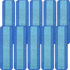 10 Pack Microfiber Pads For 17 Or 18 Inches Mop, Wet & Dry Mop Pad Refills, Reusable & Washable Mop Pads Replacement