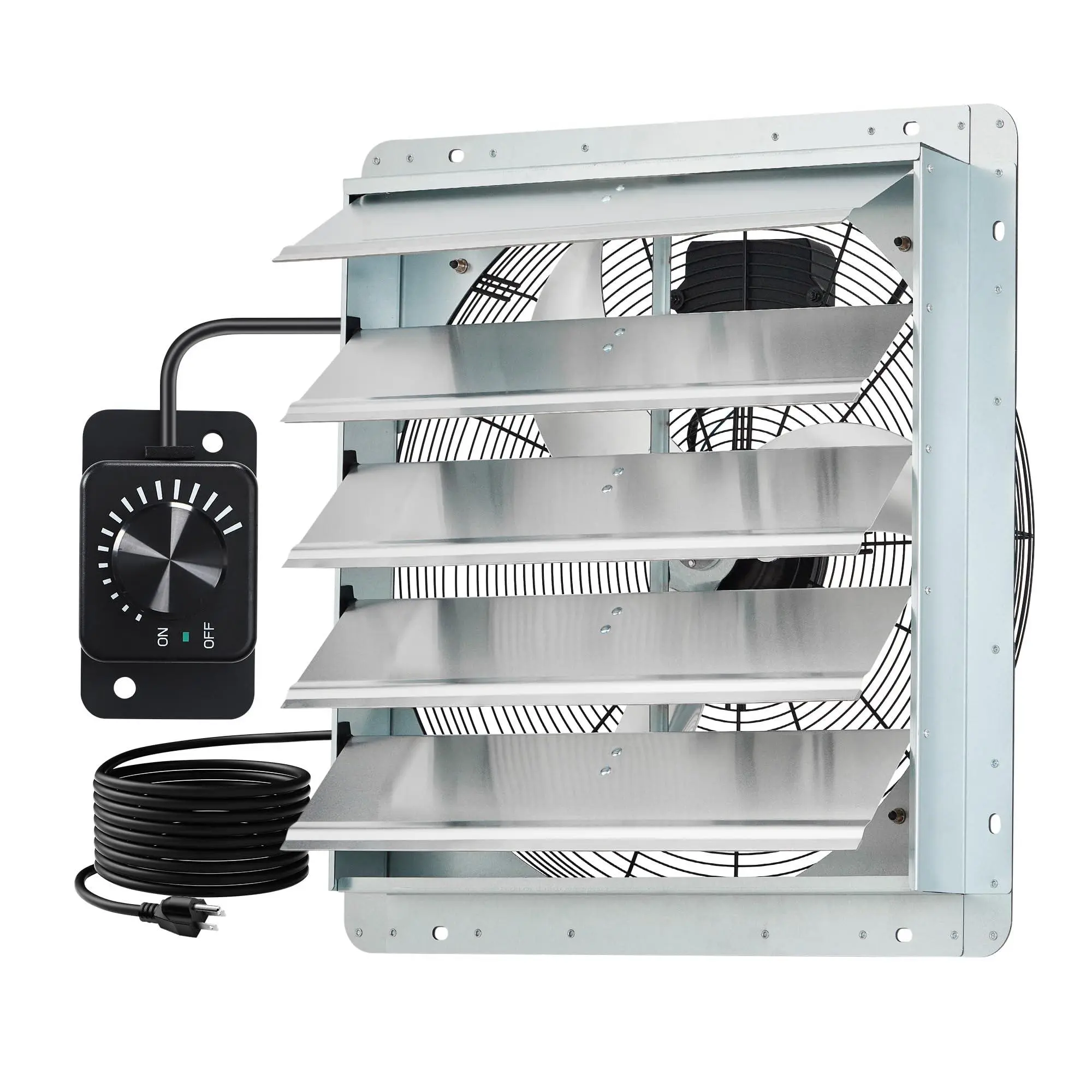 GARVEE 20 Inch Shutter Exhaust Fan with Variable Speed Controller, 4000 CFM Wall Mounted Ventilation Fan, EC Motor, Heavy-duty Steel, Low Noise Vent Fan, for Garage Attic Greenhouse Workshop
