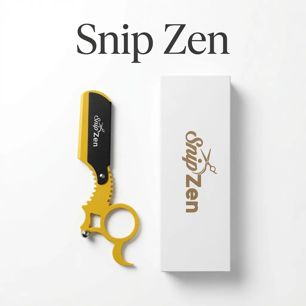 Men's Professional Straight Razor with Finger Ring Handle - Japanese-Style Barber Tool for Hair Texturizing, Beard Edging