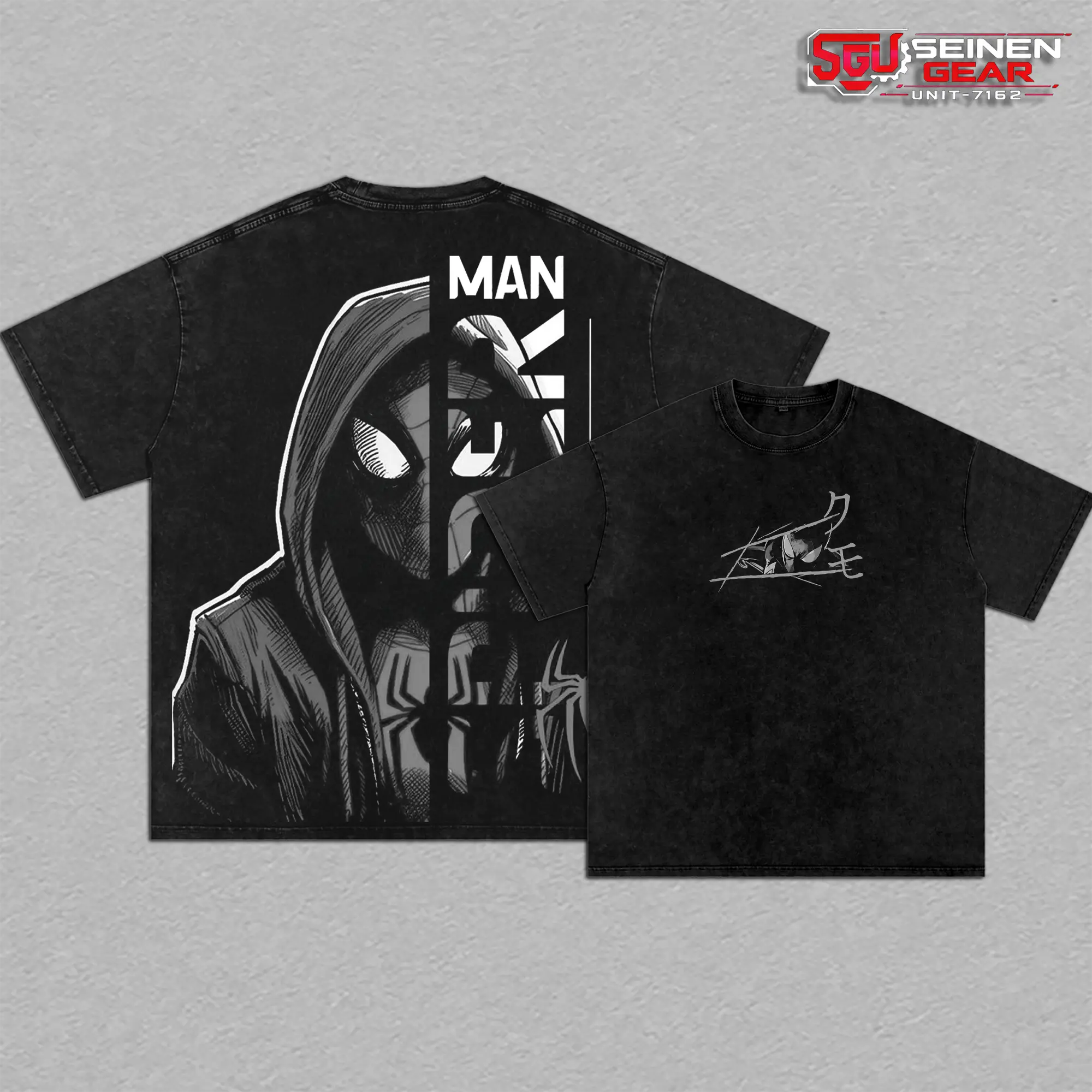 Dark Spidey Man Vintage Washed Graphic T-Shirt, Hoodie Sweatshirt, Oversized Heavyweight Cotton Spider Hero Tee, Double Sided Retro Comic Streetwear Shirt, Y2K Grunge Web Slinger Aesthetic, Premium Unisex Graphic Apparel, Collector Fan Gift Merch