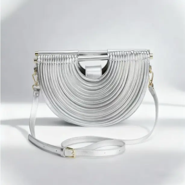 A23 Ladies' handbag beach bag  semi-circular bamboo weaving bag