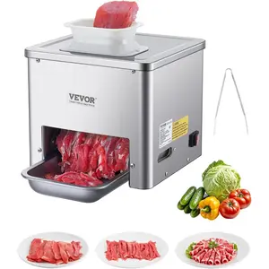 VEVOR 1100W Meat Slicer, 1102 lb/h Commercial Meat Cutting Machine, Stainless Steel, 5 mm Thickness, Detachable Blades, Electric Food Slicer for Kitchen Restaurant SupermarketVEVOR Super Brand Day