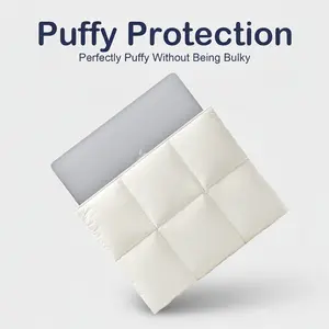 【2026】Puffy Laptop Sleeve, Quilted Puffer Laptop Carrying Case, Case Compatible with MacBook Air, M4  M3 M2 M1, MacBook Pro M5 M4 ProMax, 13 Inch/14 Inch,Rice