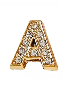 DIY Shoe Decoration Charms, Shiny Artificial Diamond Letter Buckle, Non-Metal Lightweight Material, Y2K Fashion, Unisex, Eva Beach Shoes