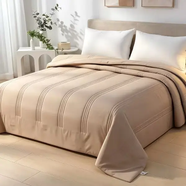1pc Cooling Comforter for Hot Sleepers, Ultra Soft Breathable Summer Quilt, No-Shift Quilted Lightweight Blanket, Wrinkle Resistant & Machine Washable, 4 Colors Available