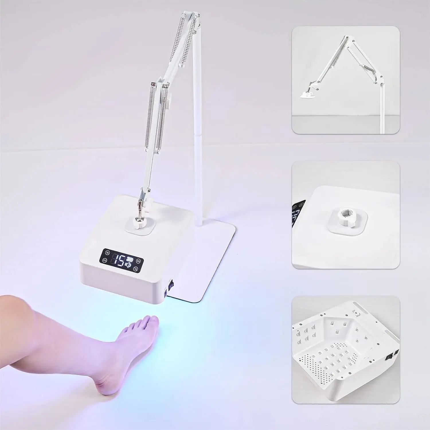 Adjustable Nail Technician Lamp Led Light Stand Gel Polish Vertical Rechargeable