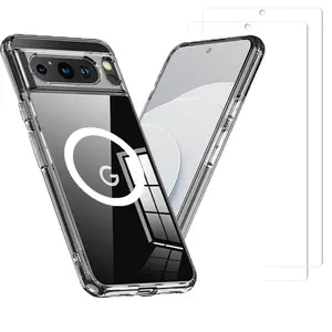 Entronix Bundle for Google Pixel 10/9 Pro/Pro XL - Magnetic Clear Case & 2 Clear Screen Protectors, Shockproof Smartphone Accessories