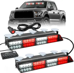 Nilight 32LED Dash Strobe Lights with Controller Suction Cups Work light Interior Front/Rear Windshield Deck Split Light Bar for Truck Construction Vehicles high intensity