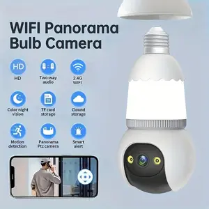 1080P Wireless Petal Bulb Security Camera, E27 Socket, HD Indoor WiFi Cam with Motion Detection, Two-Way Audio, Home Surveillance, Wifi Cameras, Home Monitoring Camera
