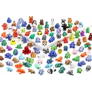 105 PCS Animals Figures, 3D Printed Animals Fidget Toys, Fun Party Favors for Kids, Unique Birthday Gift, Goodie Bag Stuffers, Classroom Rewards, Desk Pets Articulated Toy, Birthday Gift