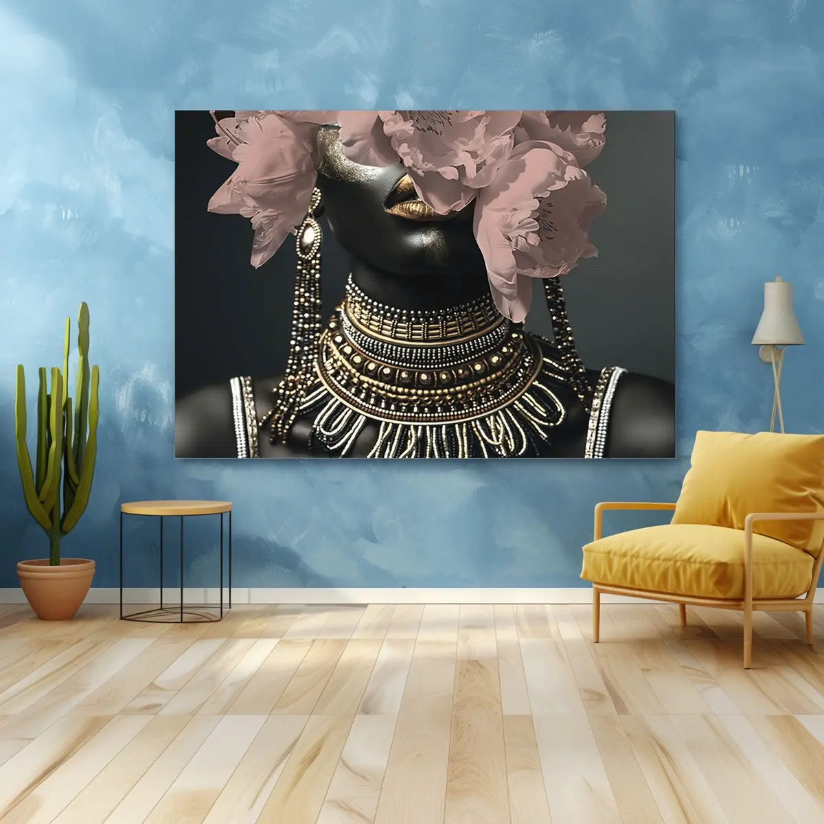 African Woman with Flowers – “The Beauty of the Desert” Print Poster, Dance Art, Unframed, 5 size, 8x12 to 27x40 inch