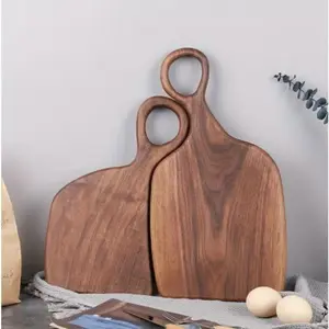 Set of 2 Walnut Durable Cutting Boards, High-Quality Handcrafted Kitchen Boards, Food-Safe Material, Ideal for Couples and Family Chefs