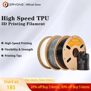 ERYONE TPU Filament , High Speed 95A TPU Filament Flexible Soft 3D Printer Filament 1kg Spool(2.2 lbs), Fast Printing 30-300mm/s  1.75mm +/-0.03mm