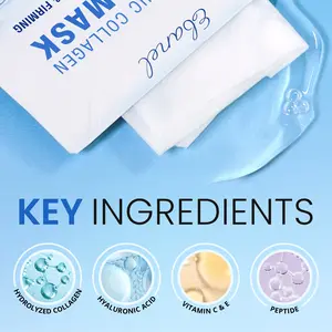Ebanel Hyaluronic + Collagen Mask 10 Pack Firm Brighten Hydrate Aloe Vera Vitamin C Soothing Skin Repair