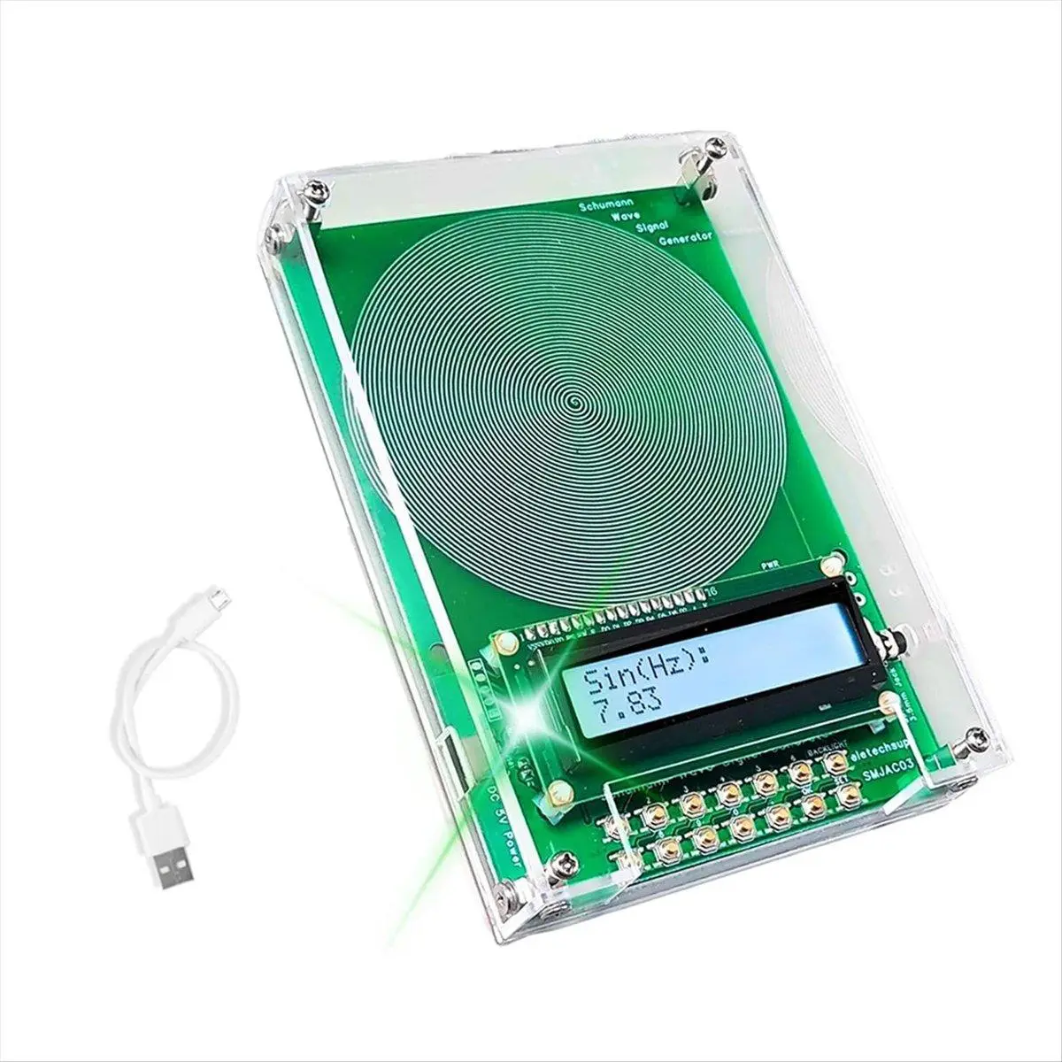Custom Frequency Generator V2 Audio USB Device - 7.83Hz Schumann Wave Resonance Generator, 0.01Hz-200000Hz Adjustable Sine Wave, Durable Metal Car Exterior Decoration Accessory