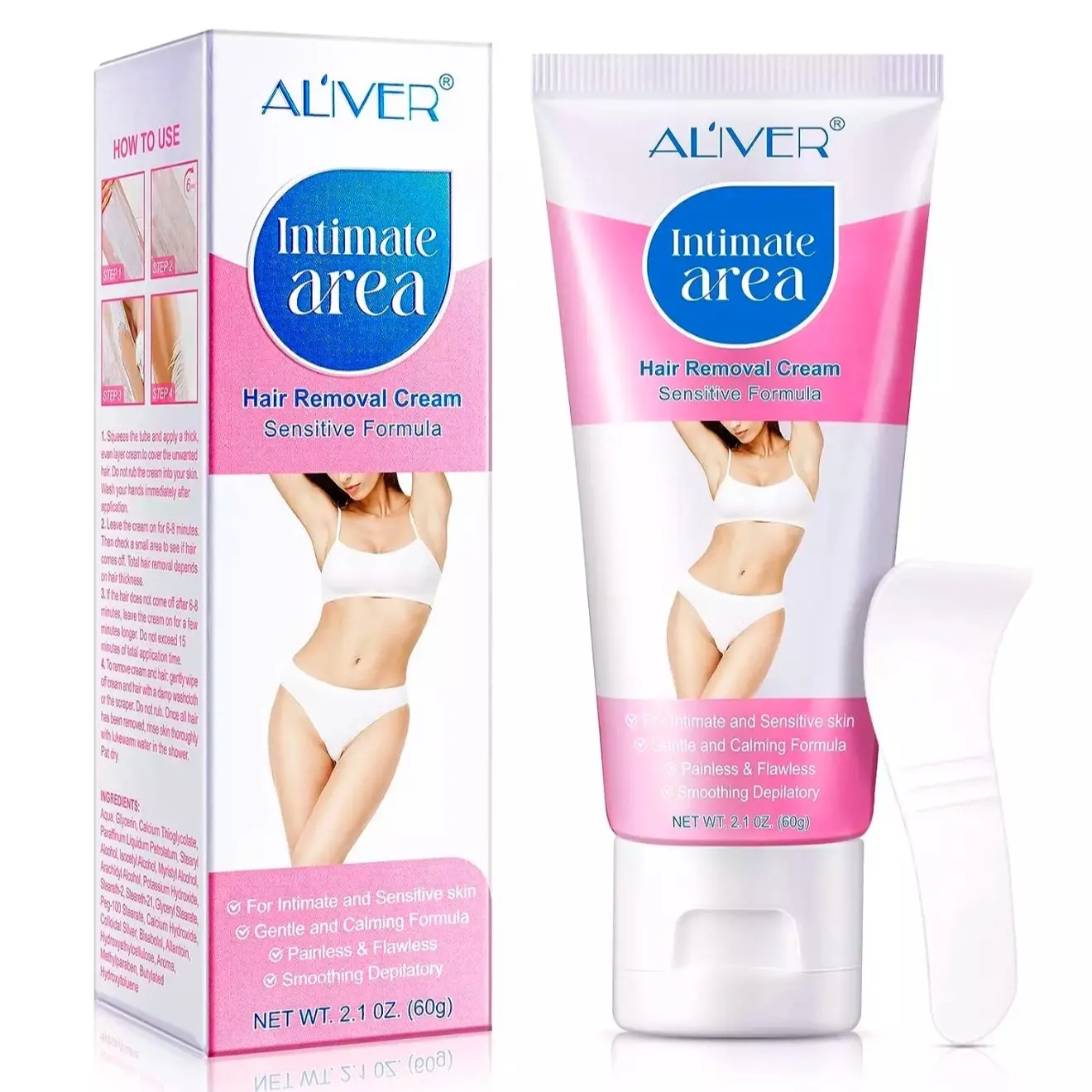 Women's Intimate Hair Removal Cream - Body Care Cosmetic for Underarm & Bikini Hair Removal
